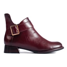 Stivaletti eleganti bordeaux con fibbia Vinceza rosso