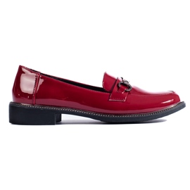 Mocassini da donna in vernice bordeaux di Shelovet rosso