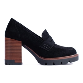 Scarpe con tacco da donna in camoscio nero Shelovet