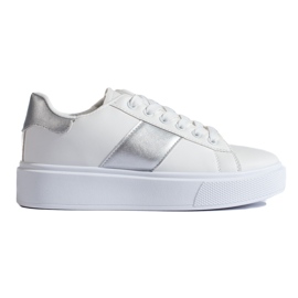 Sneakers bianche da donna sulla piattaforma Shelovet bianco