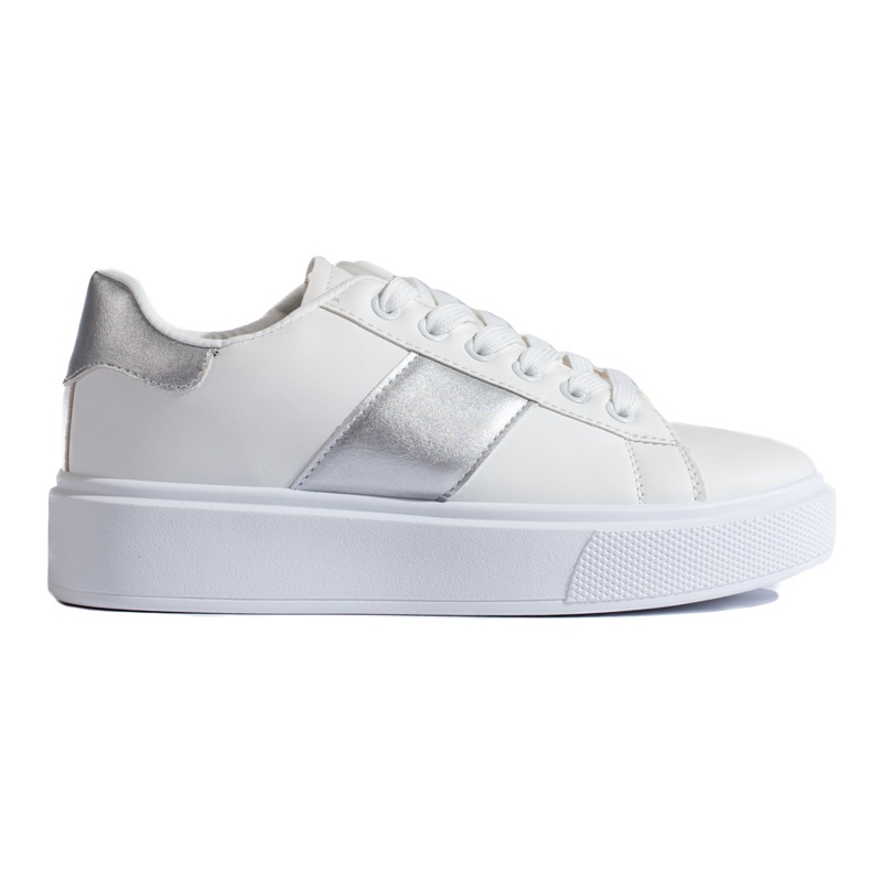 Sneakers bianche da donna sulla piattaforma Shelovet bianca