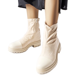 Stivaletti a calza in eco-camoscio beige di Cigliano
