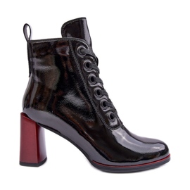 Stivaletti stringati in vernice S.Barski MR870-15 Nero