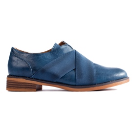 Oxford slip-on blu Shelovet con fascia elastica