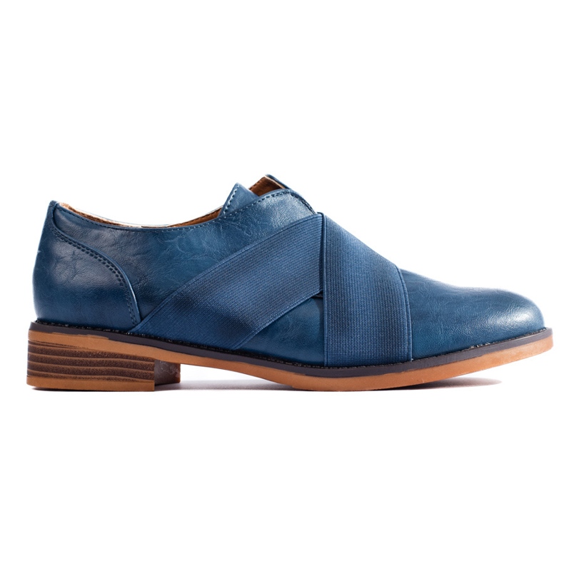 Oxford slip-on blu Shelovet con fascia elastica