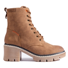 Stivaletti stringati Shelovet in pelle scamosciata marrone