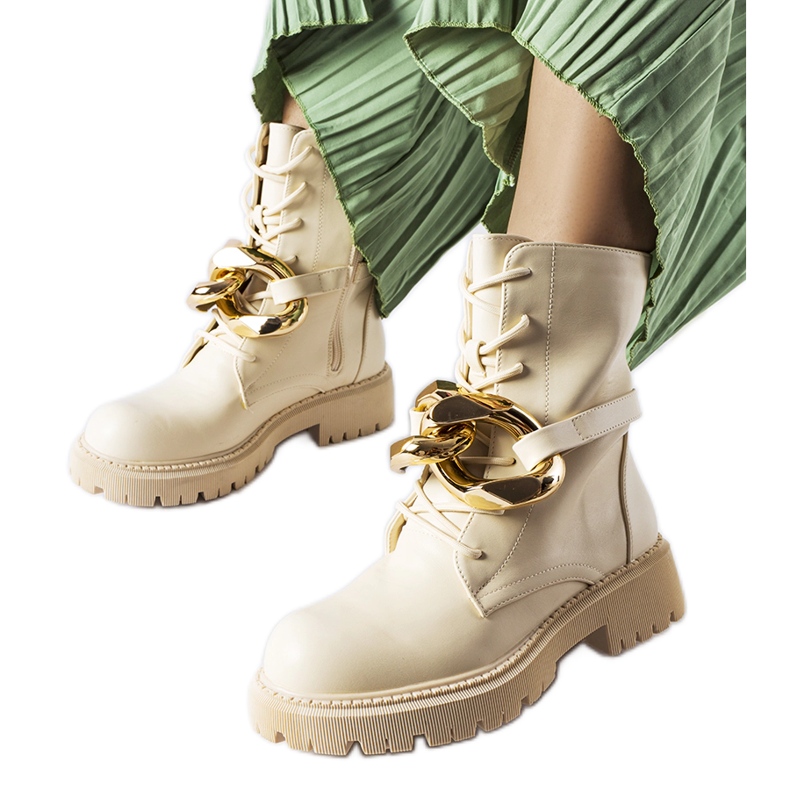 Scarponi da trekking beige con catena Galar