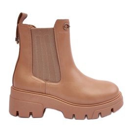 PS1 Stivaletti Chelsea da donna in pelle con decorazioni Lobb beige