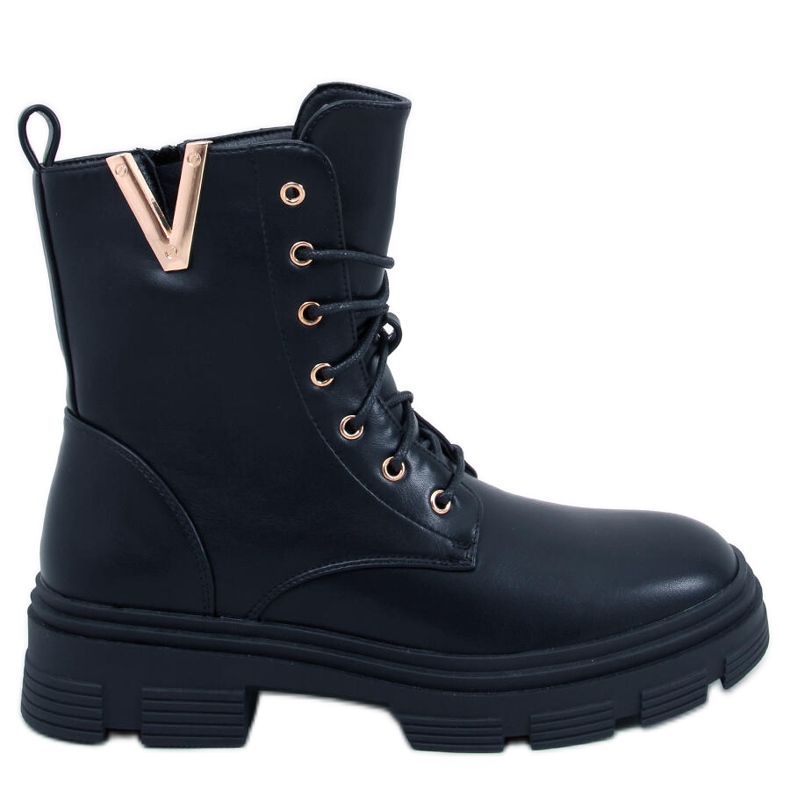 Clend Stivaletti stringati militari neri nero