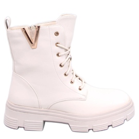 Clend Stivaletti stringati militari beige