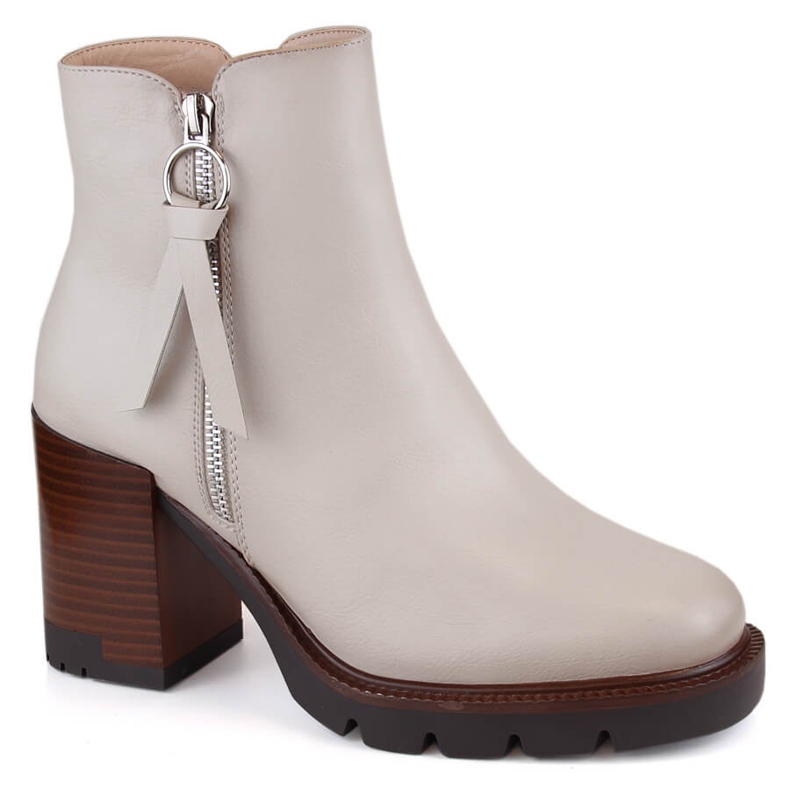 Stivaletti e plateau da donna isolanti beige Vinceza 58103