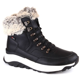 Stivaletti da donna in pelle impermeabili isolati con lana, neri Rieker W0063-00 nero