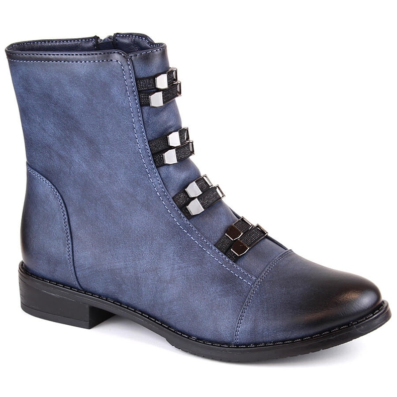 Stivaletti isolanti con tacco piatto da donna, blu Jezzi