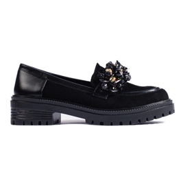 Mocassini da donna in camoscio nero di Shelovet