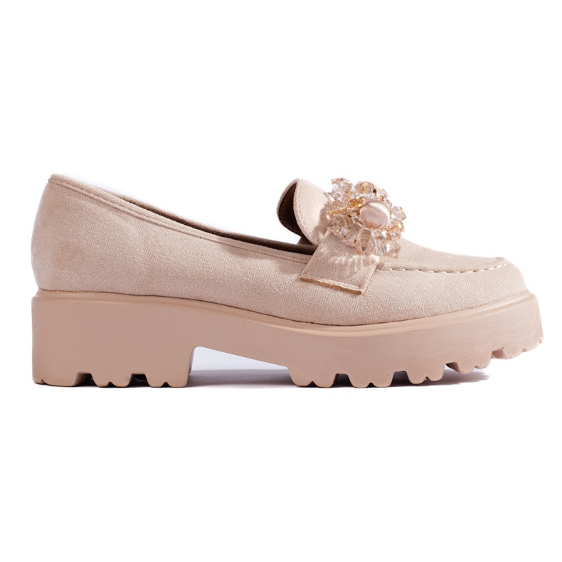 Mocassini da donna in camoscio beige di Shelovet