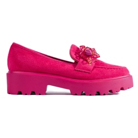 Mocassini da donna in camoscio fucsia di Shelovet rosa