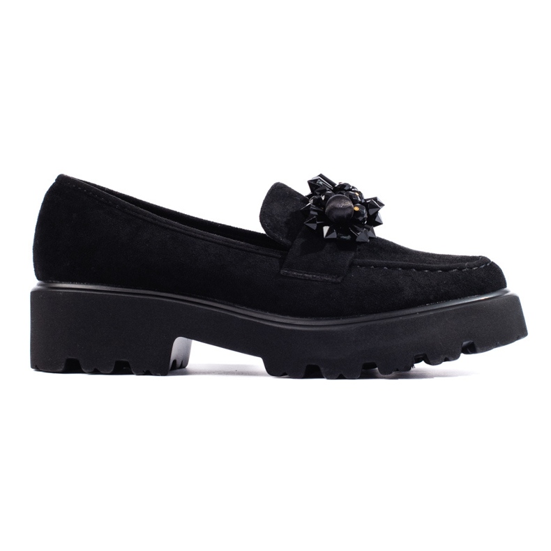 Mocassini da donna in camoscio nero di Shelovet