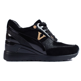 W. Potocki Sneakers con zeppa stringate nere Potocki nero