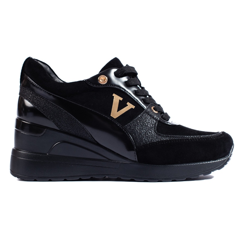 W. Potocki Sneakers con zeppa stringate nere Potocki nero