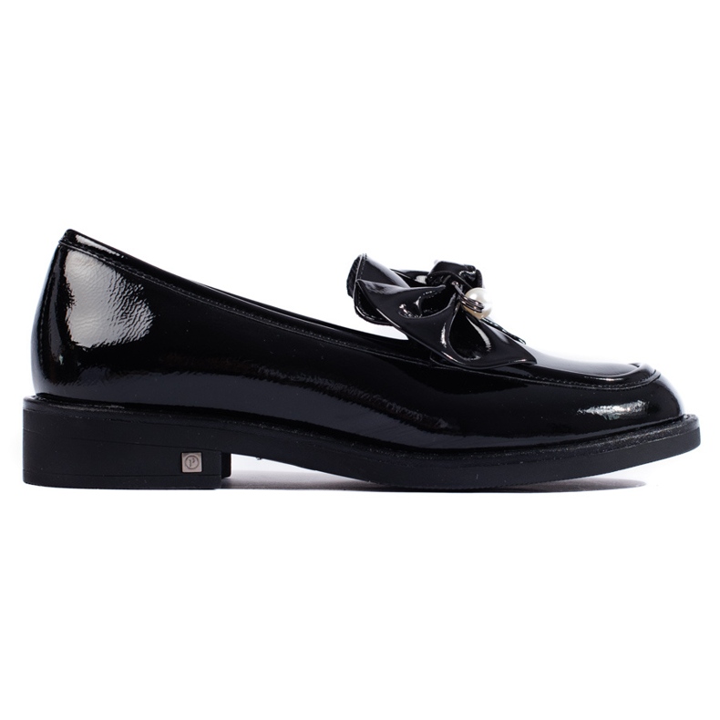 W. Potocki Scarpe da donna in vernice con fiocco Potocki nero