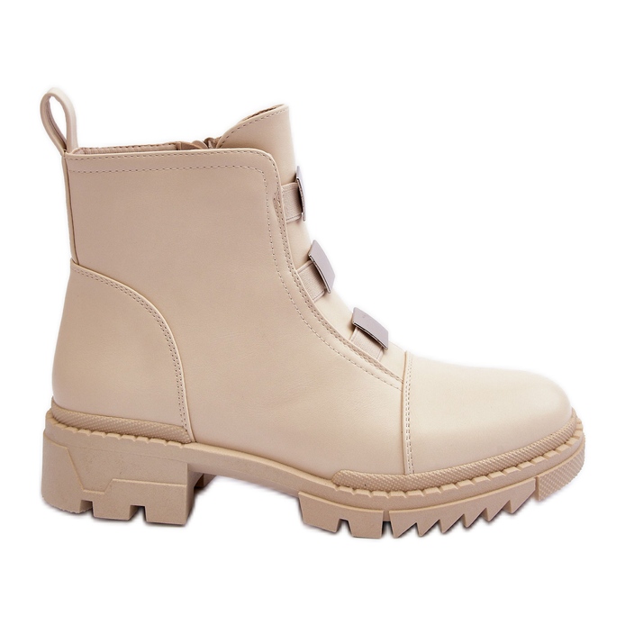 PS1 Stivali Bassi In Pelle, Azulenn Beige Chiaro