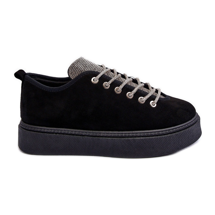 PS1 Scarpe sportive da donna Ecea nere decorate con strass nero