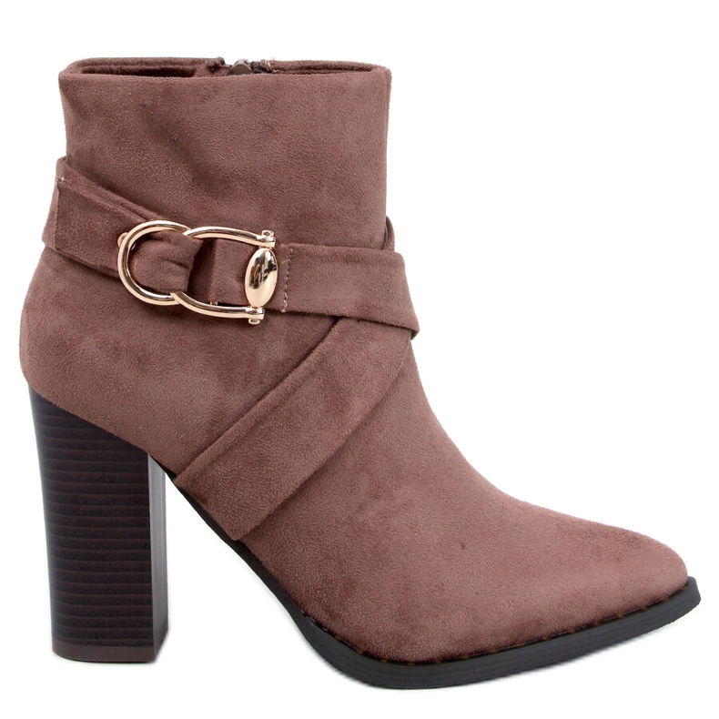 Stivaletti con tacco alto Janisa Khaki marrone