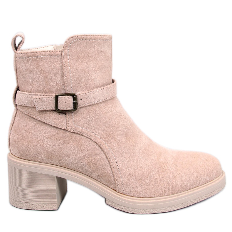 Stivali a tacco largo Aretha Beige