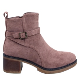 Stivali con tacco largo Aretha Khaki beige