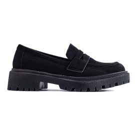 Mocassini Shelovet in camoscio nero da donna