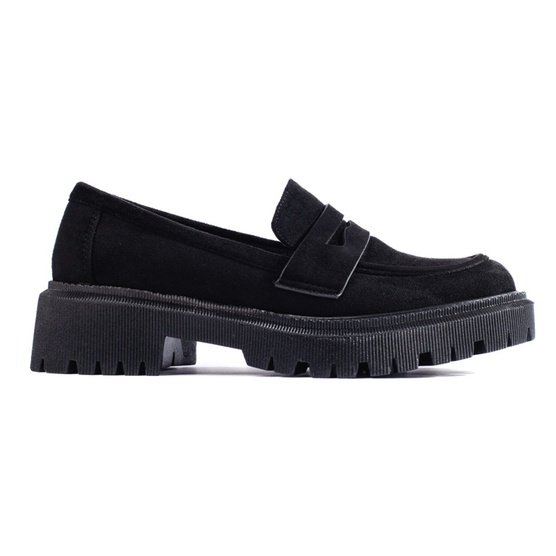 Mocassini Shelovet in camoscio nero da donna