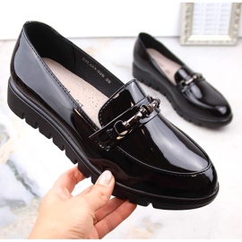 Comode scarpe con zeppa da donna in vernice nera di T.Sokolski nero