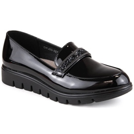 Scarpe comode, mocassini slip-on in vernice, neri, T.Sokolski J23-327 nero