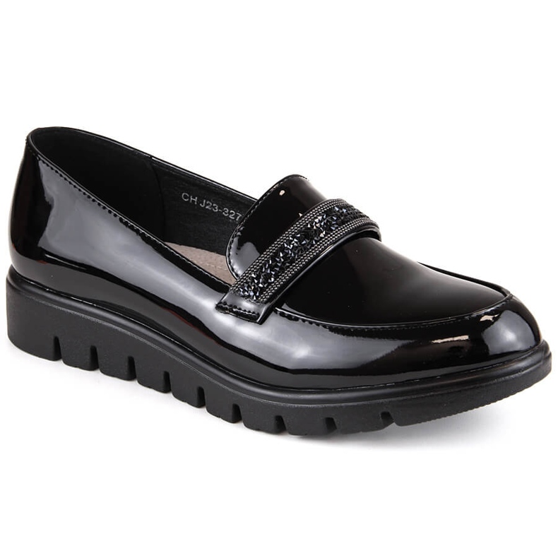 Scarpe comode, mocassini slip-on in vernice, neri, T.Sokolski J23-327 nero