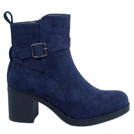 Stivaletti Rennia blu con tacco largo