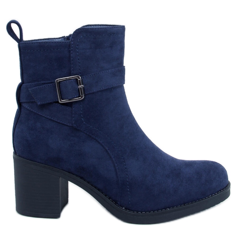 Stivaletti Rennia blu con tacco largo