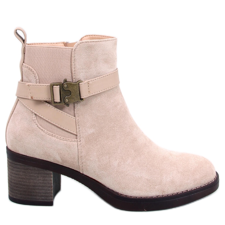 Stivaletti Yonda Beige con tacco stabile