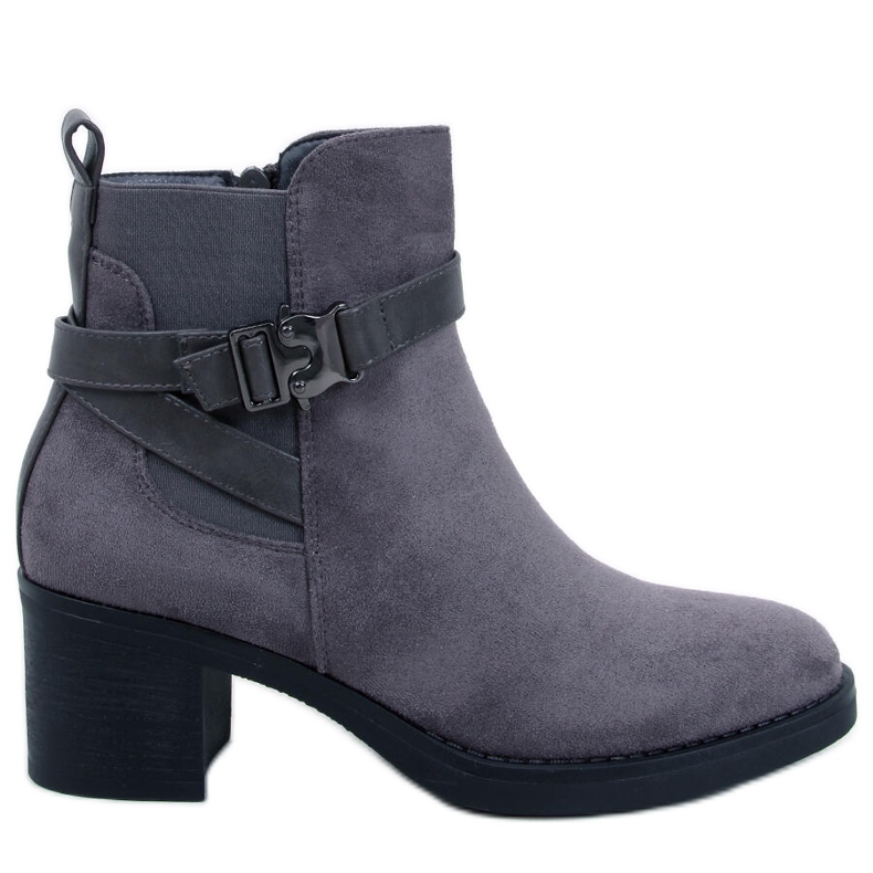 Stivaletti Yonda Grigi con tacco stabile grigio