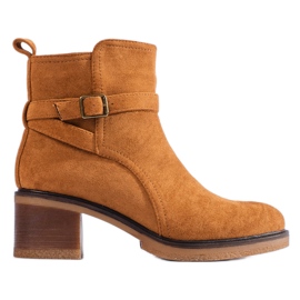 Stivaletti Shelovet in camoscio color cammello marrone