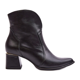 Lewski Shoes Stivali Cowboy In Pelle Da Donna Con Tacco Alto Neri Lewski 3166/B/2 nero