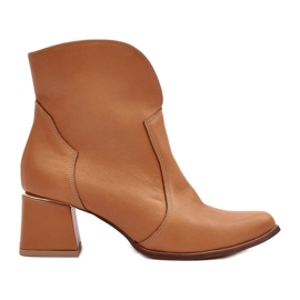 Lewski Shoes Stivali Cowboy in Pelle da Donna con Tacco Alto Cammello Lewski 3166/B/2 marrone