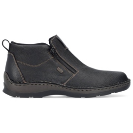 Stivaletti isolanti in pelle da uomo con cerniere, neri Rieker 05398-00 nero