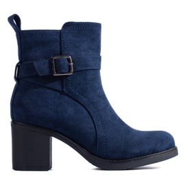 Stivaletti in pelle scamosciata blu navy di Shelovet