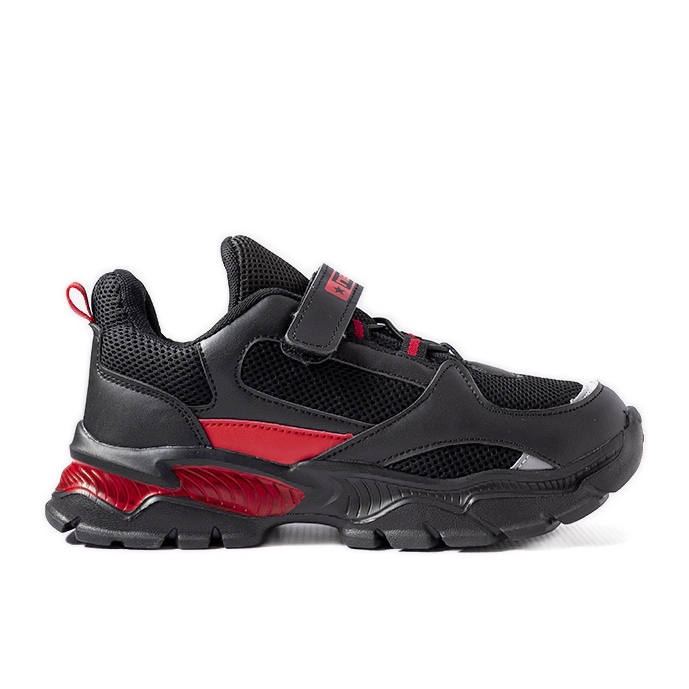 News Sneakers Blanchefle con velcro nere e rosse nero