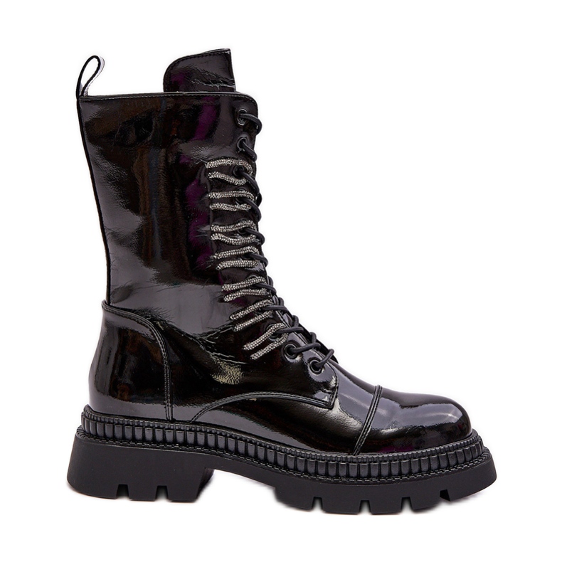 Stivaletti Worker da donna stringati Neri S.Barski MR870-72 nero