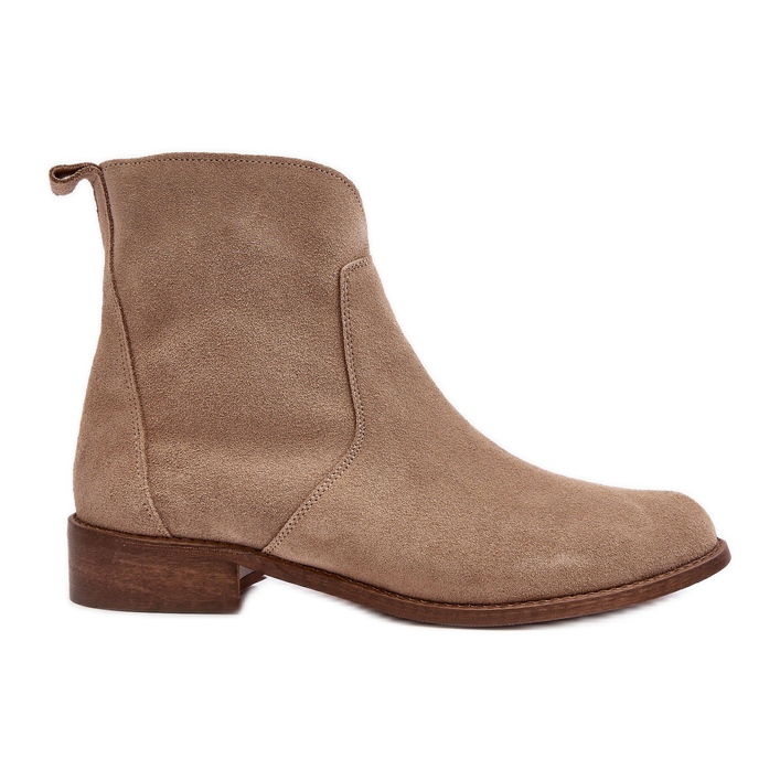 Stivali da Donna in Camoscio Con Cerniera Beige Nicole 2829