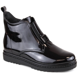 Stivali da donna bassi, isolanti, in vernice nera Vinceza 58148 nero