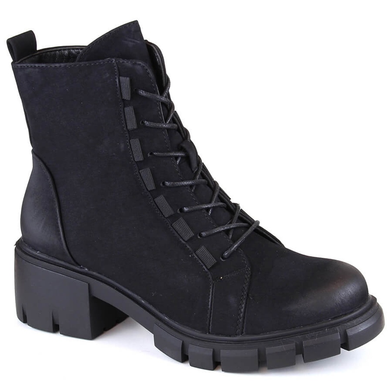 Stivali isolanti con lacci e cerniera da donna, neri Jezzi RMR2038-39 nero