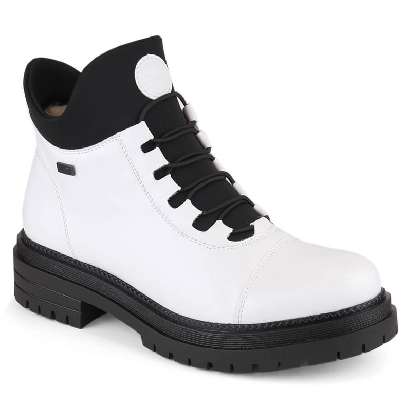 Stivaletti da donna impermeabili, comodi e isolanti, bianchi, Rieker Tex Y3163-80 bianca