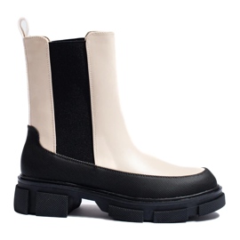 Goodin Shelovet stivaletti Chelsea alti beige da donna